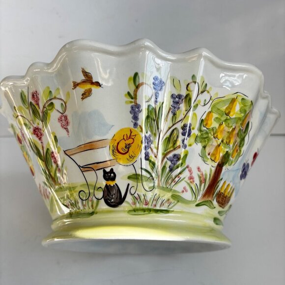 Dario Farrucci Ma Maison‎ Large Serving Bowl Hand Painted Tabletops Unlimited - Picture 3 of 9